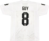 Oakland Raiders Ray Guy Autographed White Jersey "HOF-'14" Beckett BAS QR Stock #230014