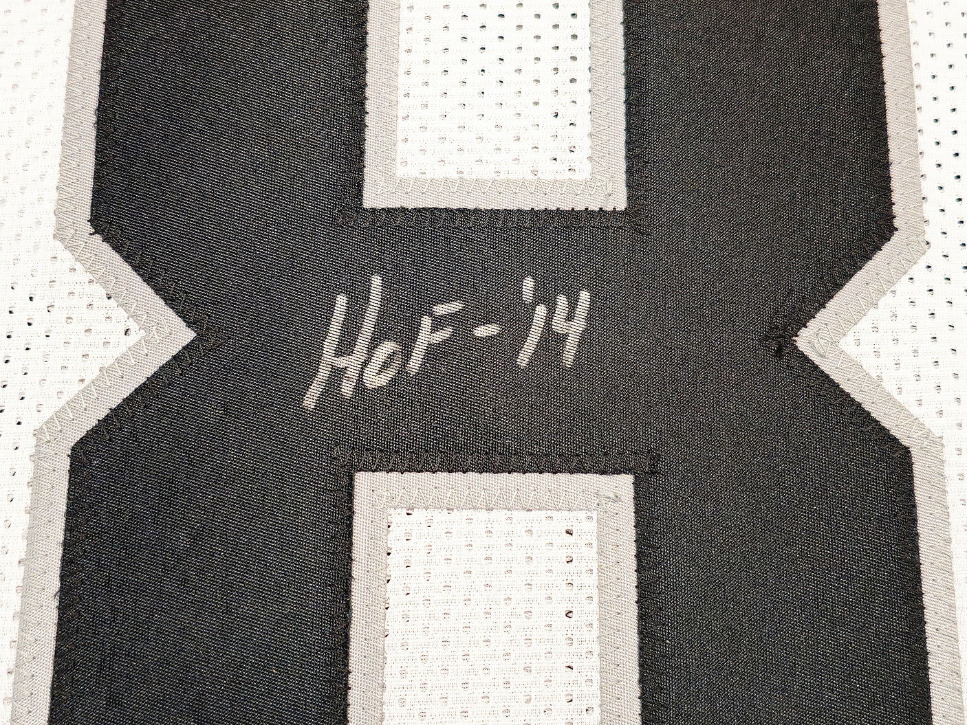 Oakland Raiders Ray Guy Autographed White Jersey "HOF-'14" Beckett BAS QR Stock #230014