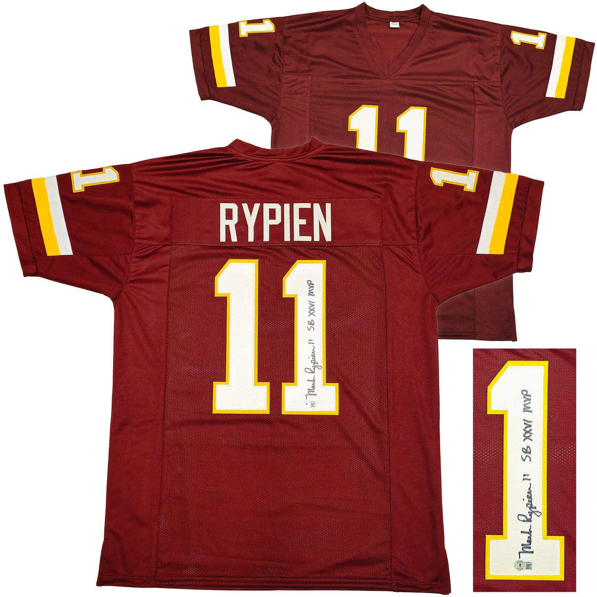 Washington Redskins Mark Rypien Autographed Maroon Jersey "SB XXVI MVP" Beckett BAS Witness Stock #230012