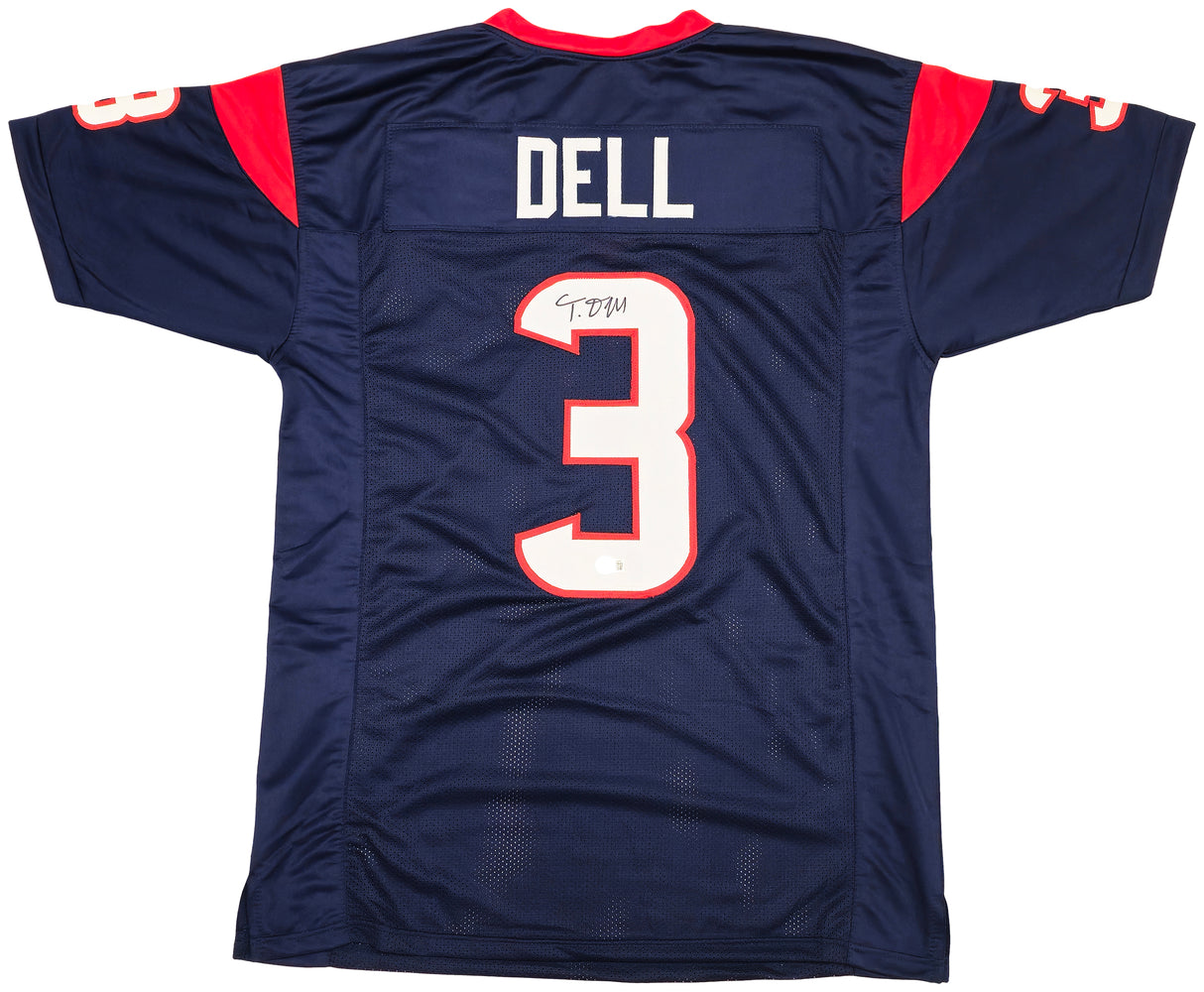 Houston Texans Tank Dell Autographed Blue Jersey Beckett BAS QR Stock #229993