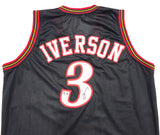 Philadelphia 76ers Allen Iverson Autographed Black Jersey Beckett BAS Witness Stock #229998