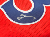 Philadelphia 76ers Allen Iverson Autographed Red Jersey Beckett BAS Witness Stock #230000
