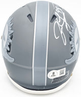 Jason Taylor Autographed Miami Dolphins Slate Silver Speed Mini Helmet Beckett BAS Witness Stock #228818