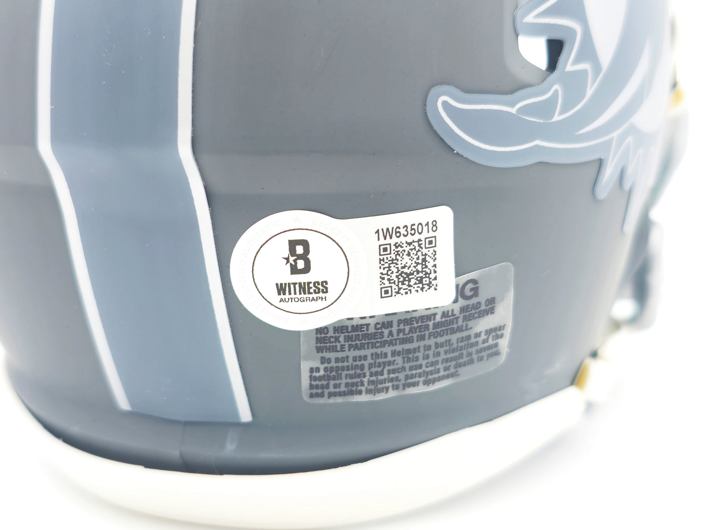 Jason Taylor Autographed Miami Dolphins Slate Silver Speed Mini Helmet Beckett BAS Witness Stock #228818