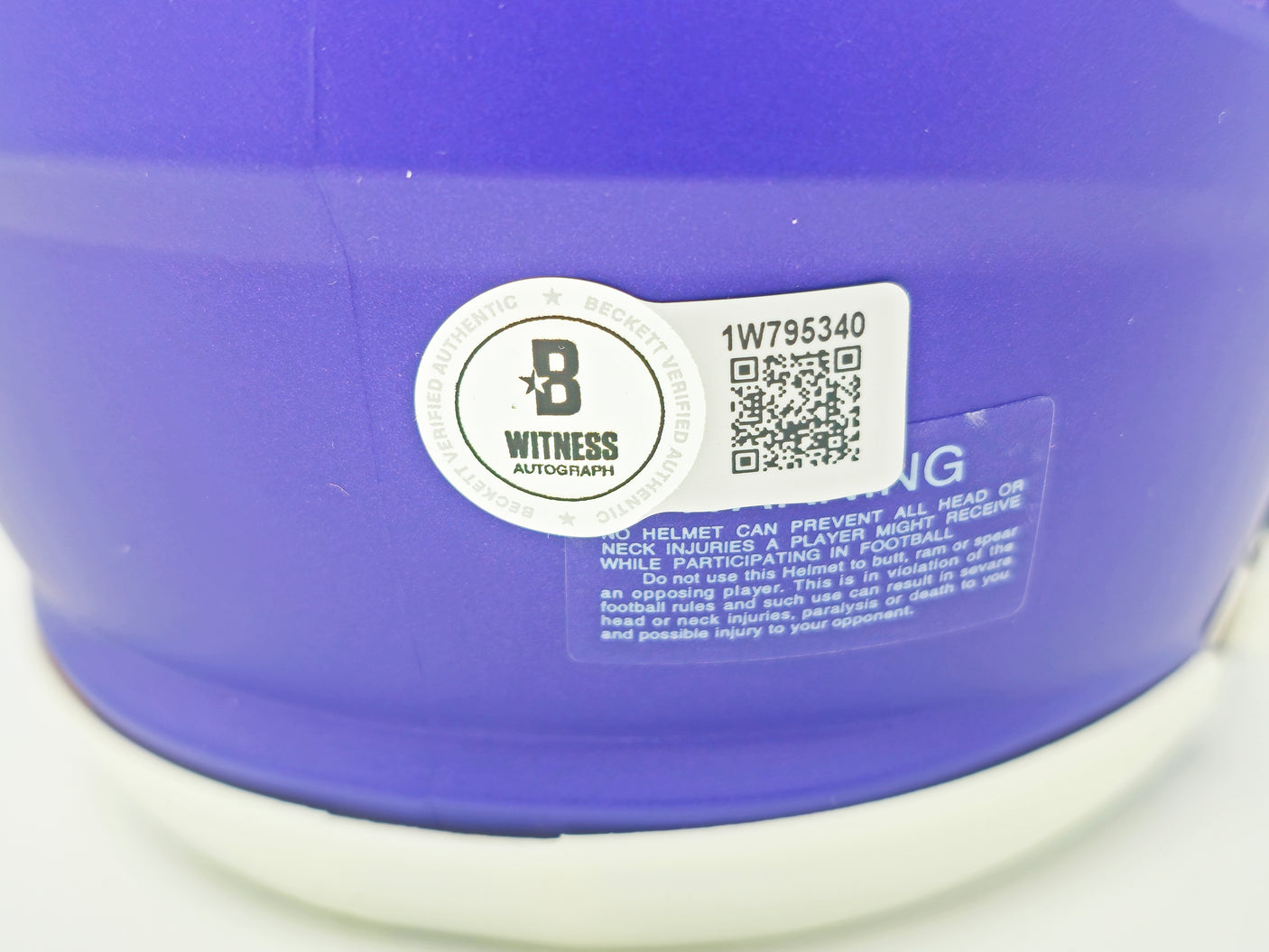 Aaron Jones Autographed Minnesota Vikings Purple Speed Mini Helmet Beckett BAS Witness Stock #228815