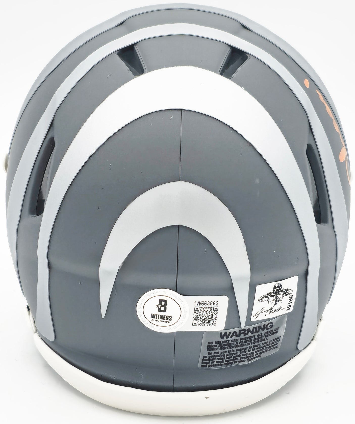 Ja'Marr Chase Autographed Cincinnati Bengals Slate Silver Speed Mini Helmet Beckett BAS Witness Stock #228823