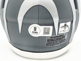 Ja'Marr Chase Autographed Cincinnati Bengals Slate Silver Speed Mini Helmet Beckett BAS Witness Stock #228823