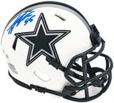 Leighton Vander Esch Autographed Dallas Cowboys Lunar Eclipse White Mini Helmet Fanatics Holo Stock #228809