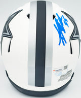 Leighton Vander Esch Autographed Dallas Cowboys Lunar Eclipse White Mini Helmet Fanatics Holo Stock #228809