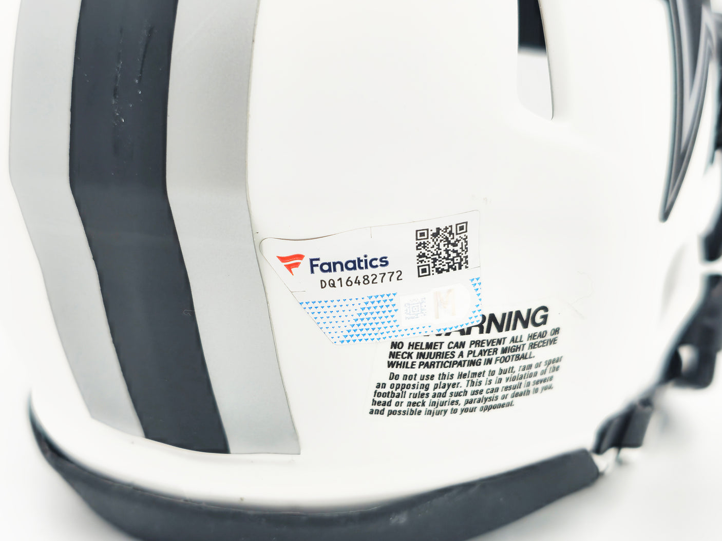 Leighton Vander Esch Autographed Dallas Cowboys Lunar Eclipse White Mini Helmet Fanatics Holo Stock #228809