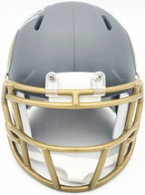 Aaron Jones Autographed Minnesota Vikings Slate Silver Speed Mini Helmet Beckett BAS Witness Stock #228816