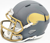 Aaron Jones Autographed Minnesota Vikings Slate Silver Speed Mini Helmet Beckett BAS Witness Stock #228816