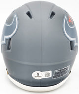 Tank Dell Autographed Houston Texans Slate Gray Speed Mini Helmet Beckett BAS QR Stock #229521
