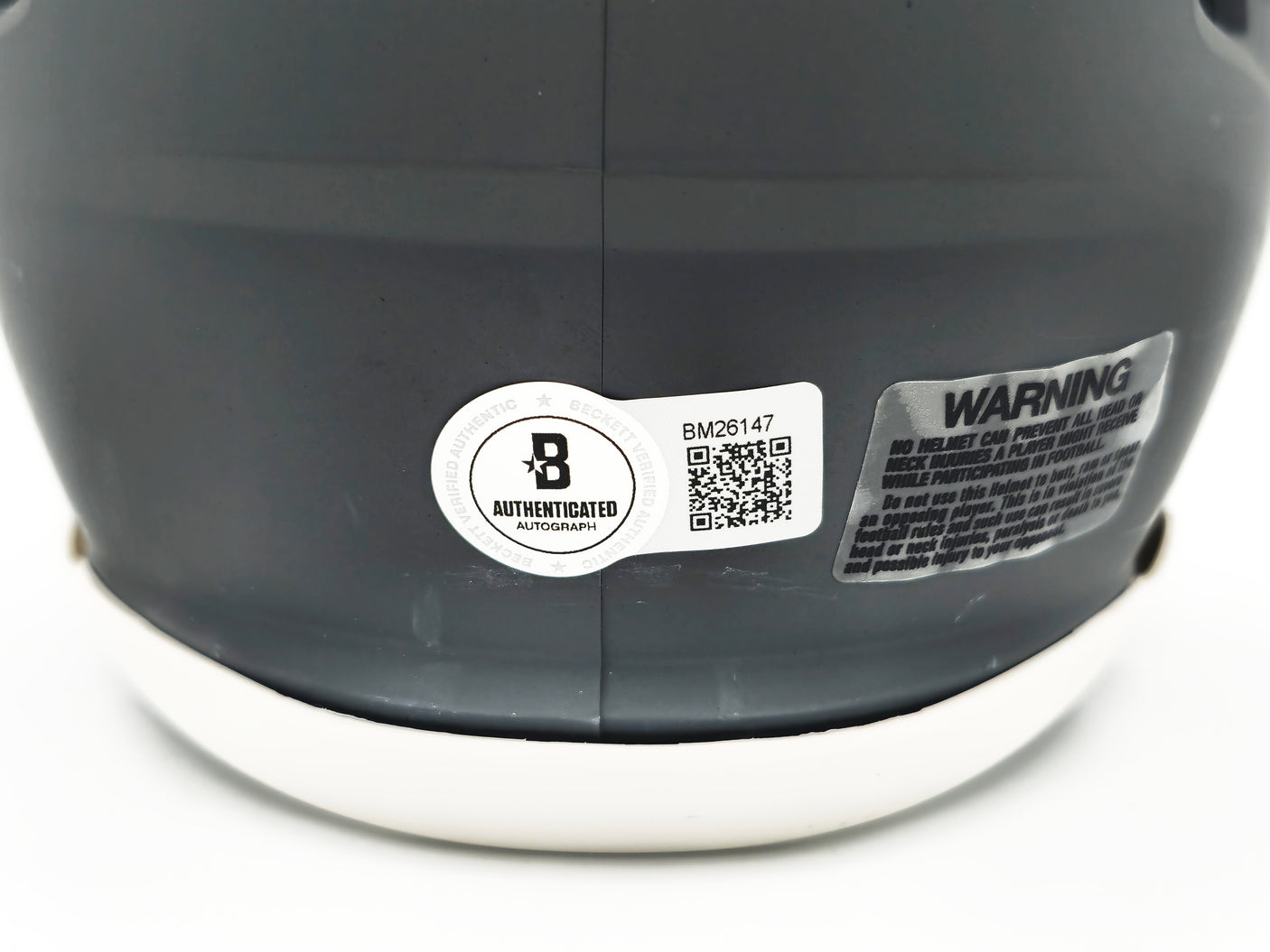 Tank Dell Autographed Houston Texans Slate Gray Speed Mini Helmet Beckett BAS QR Stock #229521