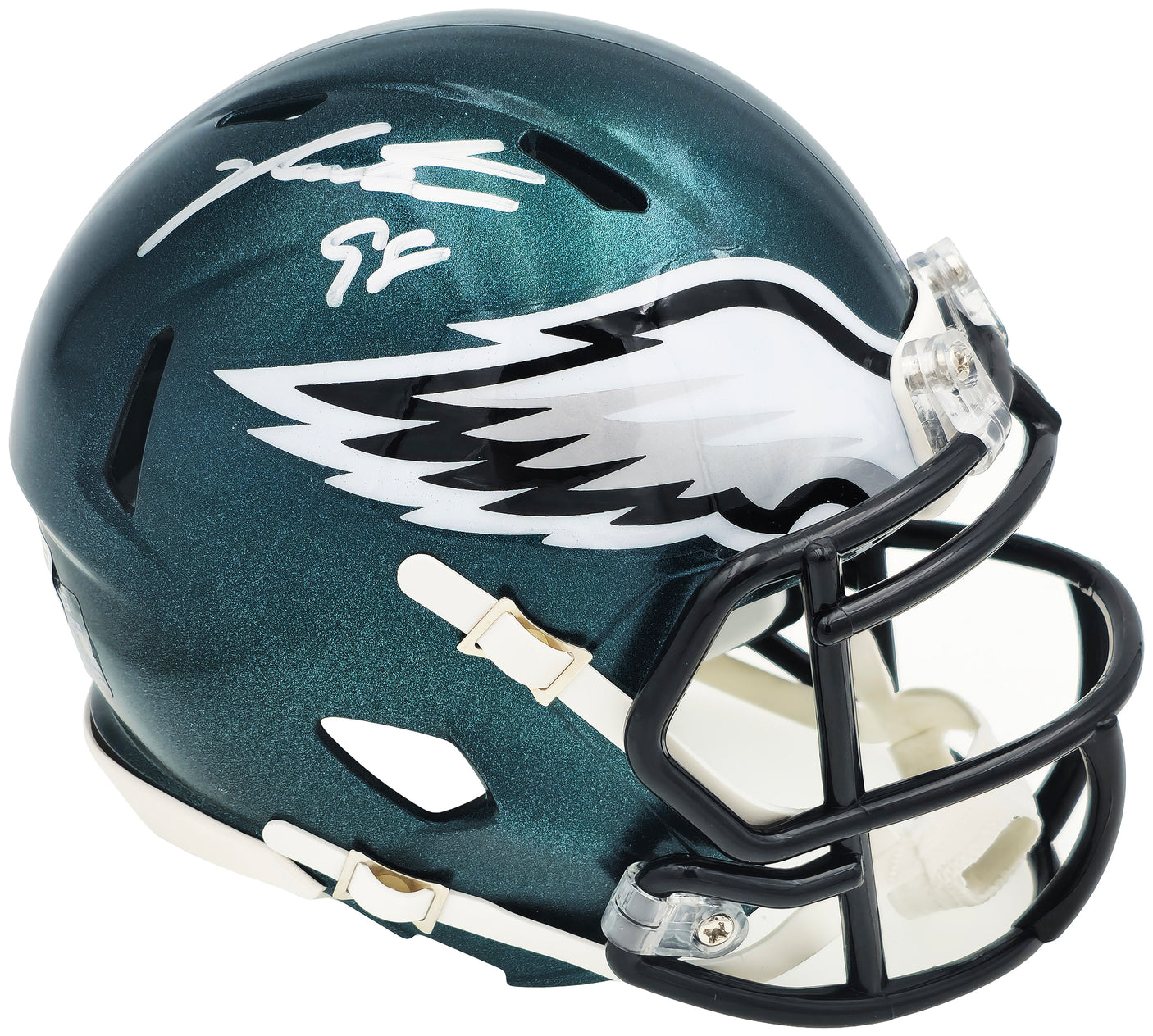 Jalen Carter Autographed Philadelphia Eagles Green Speed Mini Helmet Beckett BAS Witness Stock #229519