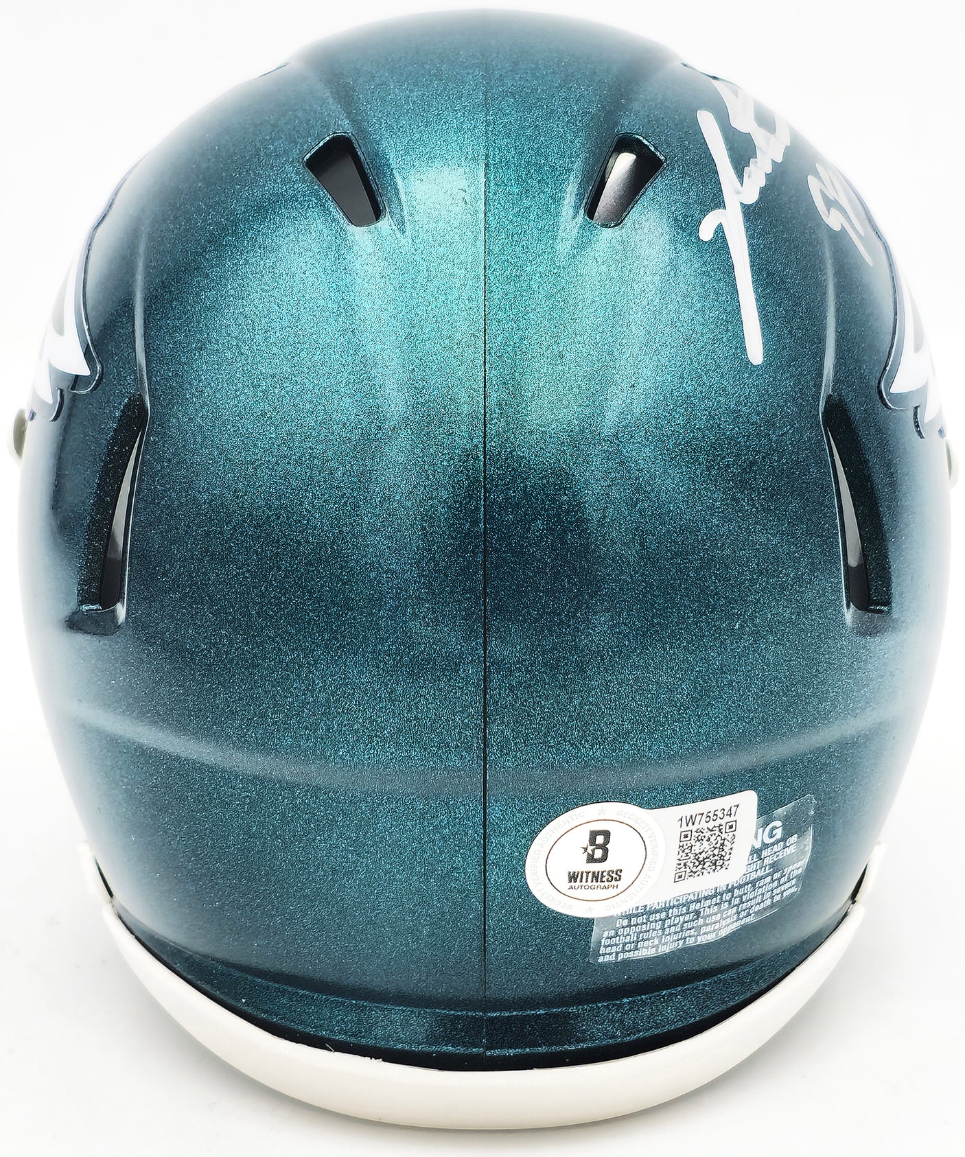 Jalen Carter Autographed Philadelphia Eagles Green Speed Mini Helmet Beckett BAS Witness Stock #229519