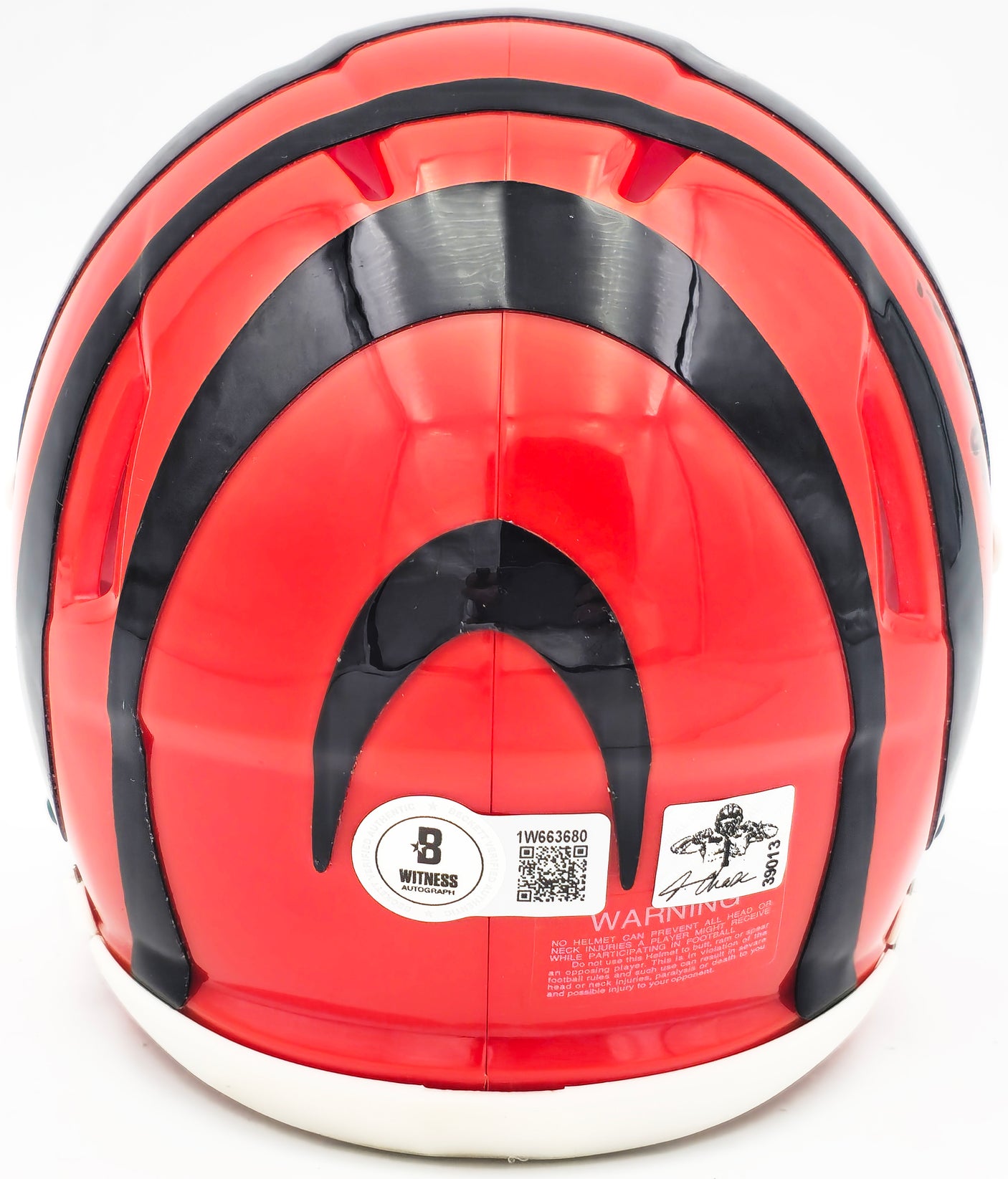 Ja'Marr Chase Autographed Cincinnati Bengals Orange Speed Mini Helmet Beckett BAS Witness Stock #228821