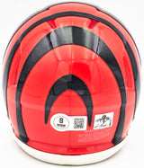 Ja'Marr Chase Autographed Cincinnati Bengals Orange Speed Mini Helmet Beckett BAS Witness Stock #228821