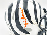 Ja'Marr Chase Autographed Cincinnati Bengals White 2022 Alternate Speed Mini Helmet Beckett BAS Witness Stock #228822