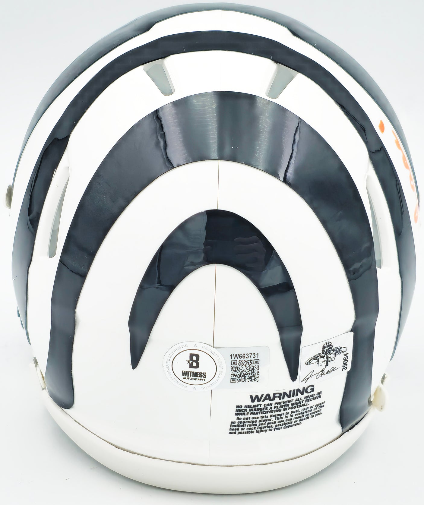 Ja'Marr Chase Autographed Cincinnati Bengals White 2022 Alternate Speed Mini Helmet Beckett BAS Witness Stock #228822