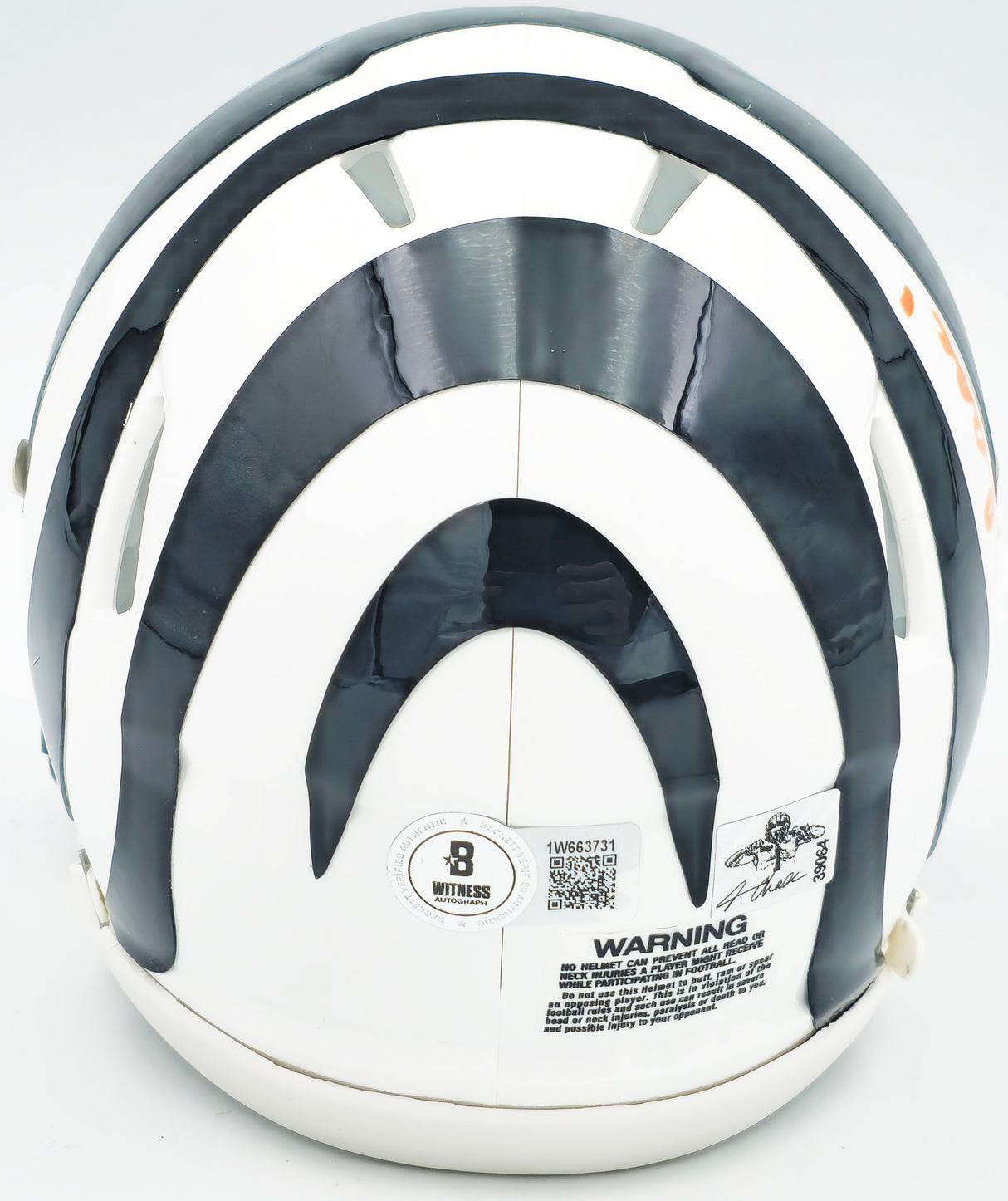 Ja'Marr Chase Autographed Cincinnati Bengals White 2022 Alternate Speed Mini Helmet Beckett BAS Witness Stock #228822
