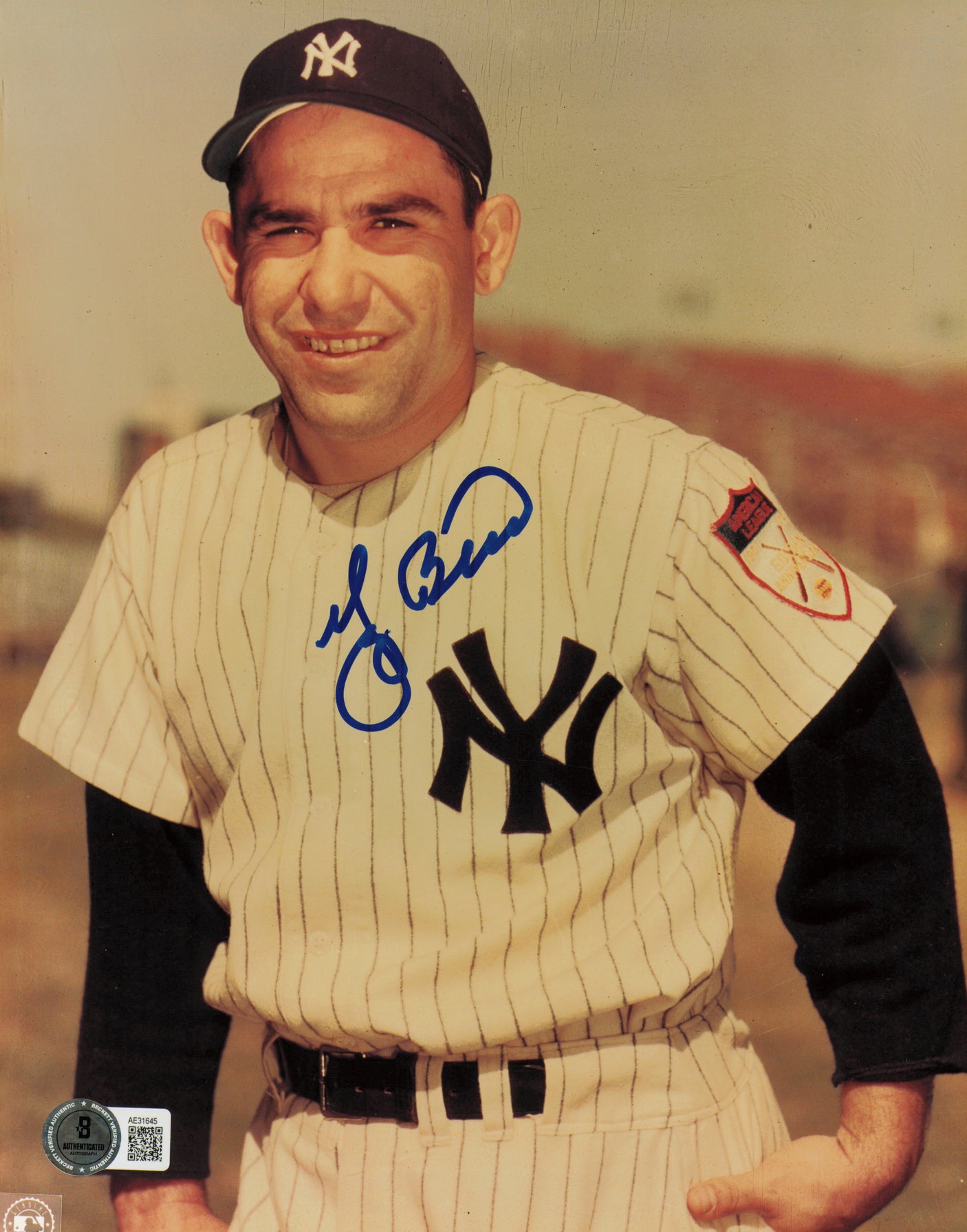 Yogi Berra Autographed 8x10 Photo New York Yankees Beckett BAS QR #AE31645