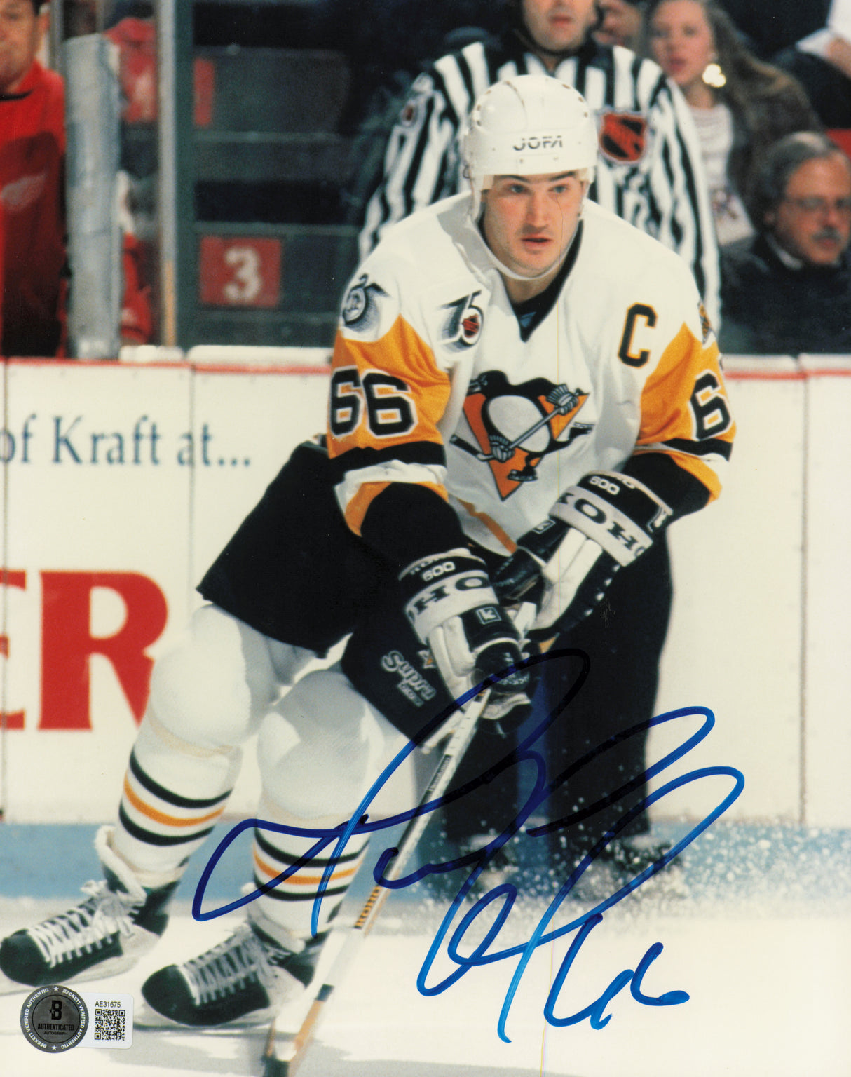Mario Lemieux Autographed 8x10 Photo Pittsburgh Penguins Beckett BAS QR #AE31675