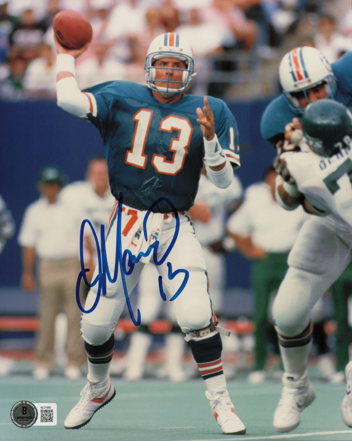 Dan Marino Autographed 8x10 Photo Miami Dolphins Beckett BAS QR #AE31680