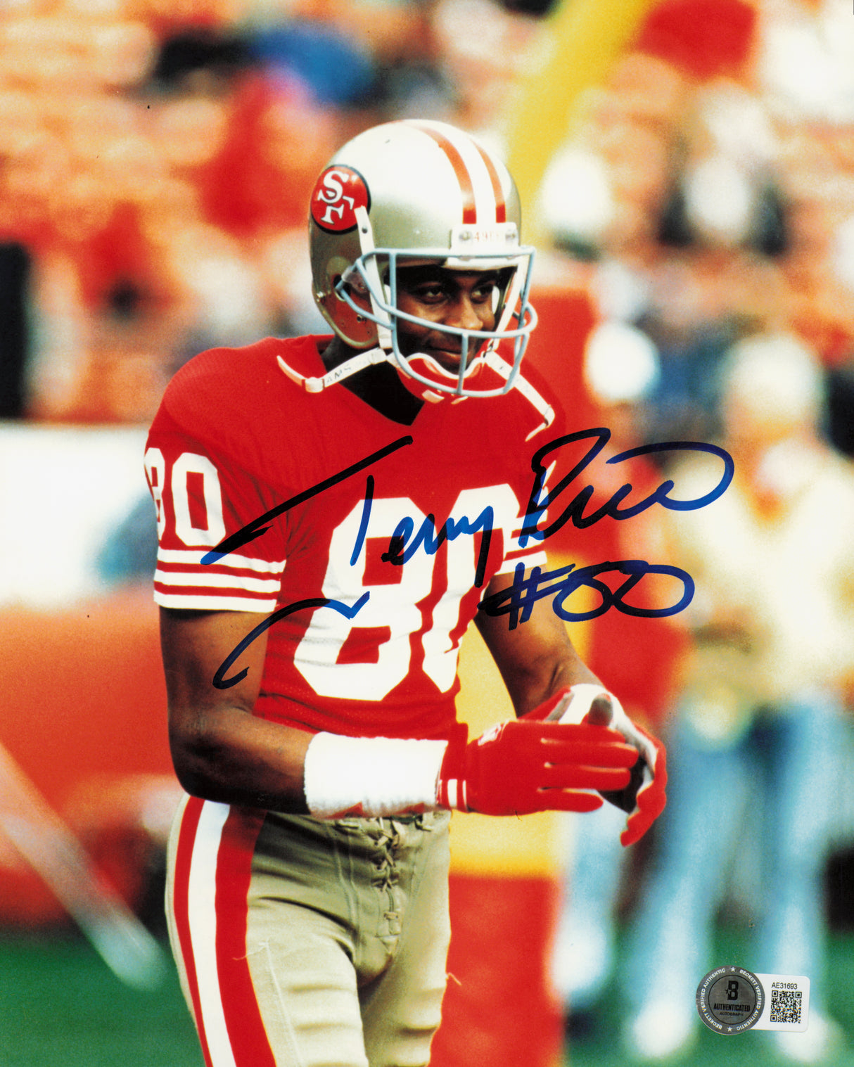 Jerry Rice Autographed 8x10 Photo San Francisco 49ers Beckett BAS QR #AE31693