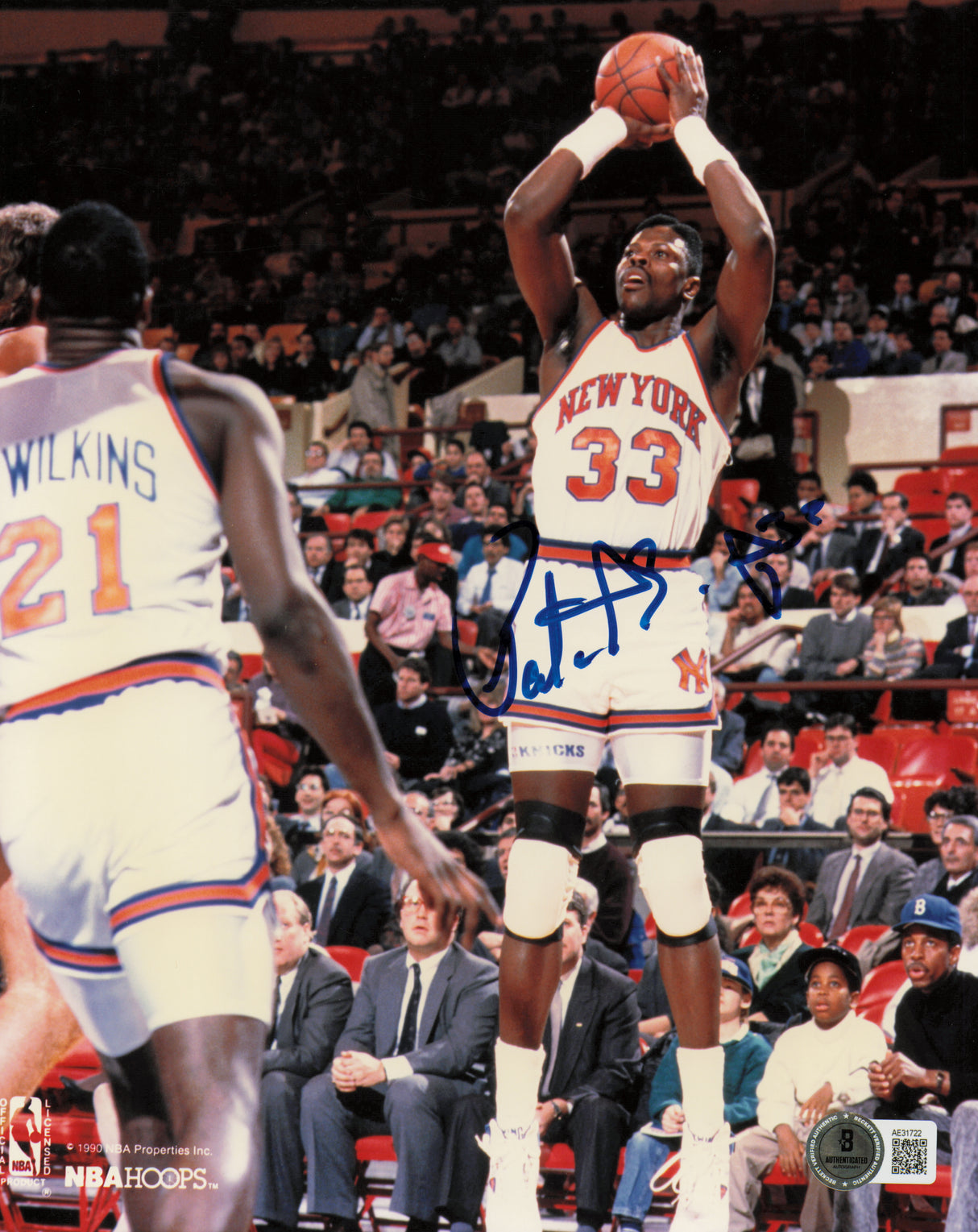 Patrick Ewing Autographed 8x10 Photo New York Knicks Beckett BAS QR #AE31722