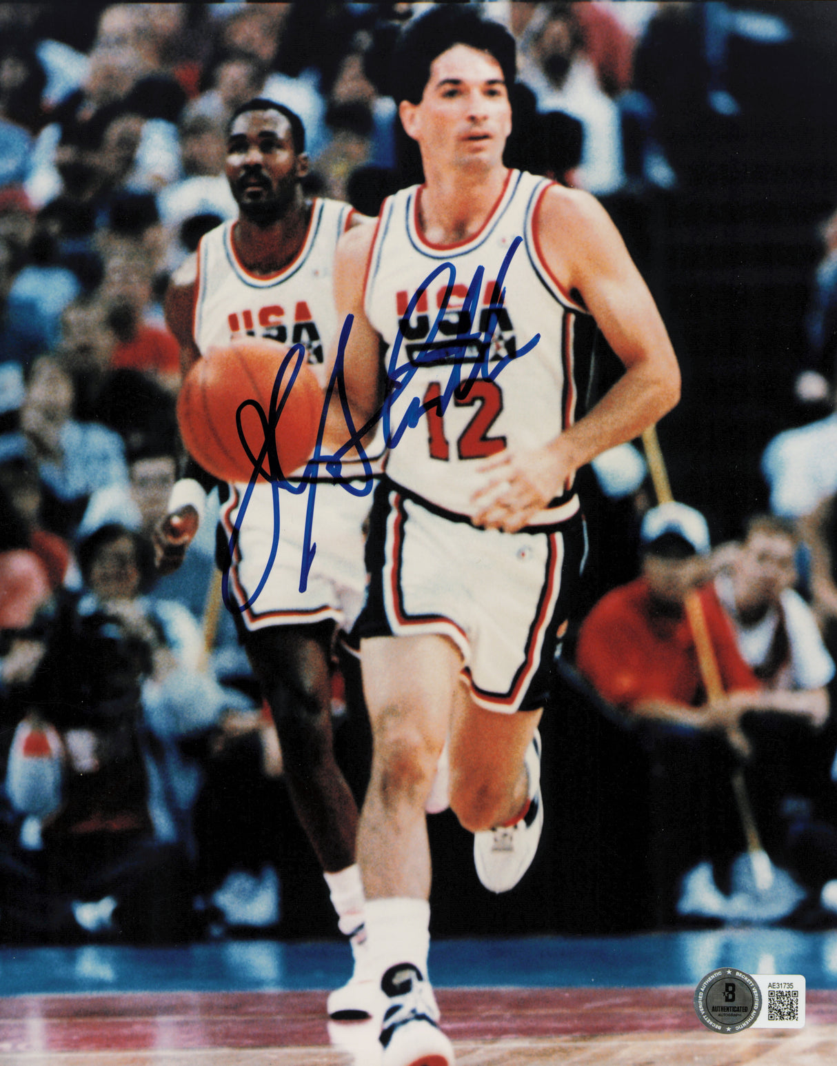 John Stockton Autographed 8x10 Photo Team USA Beckett BAS QR #AE31735