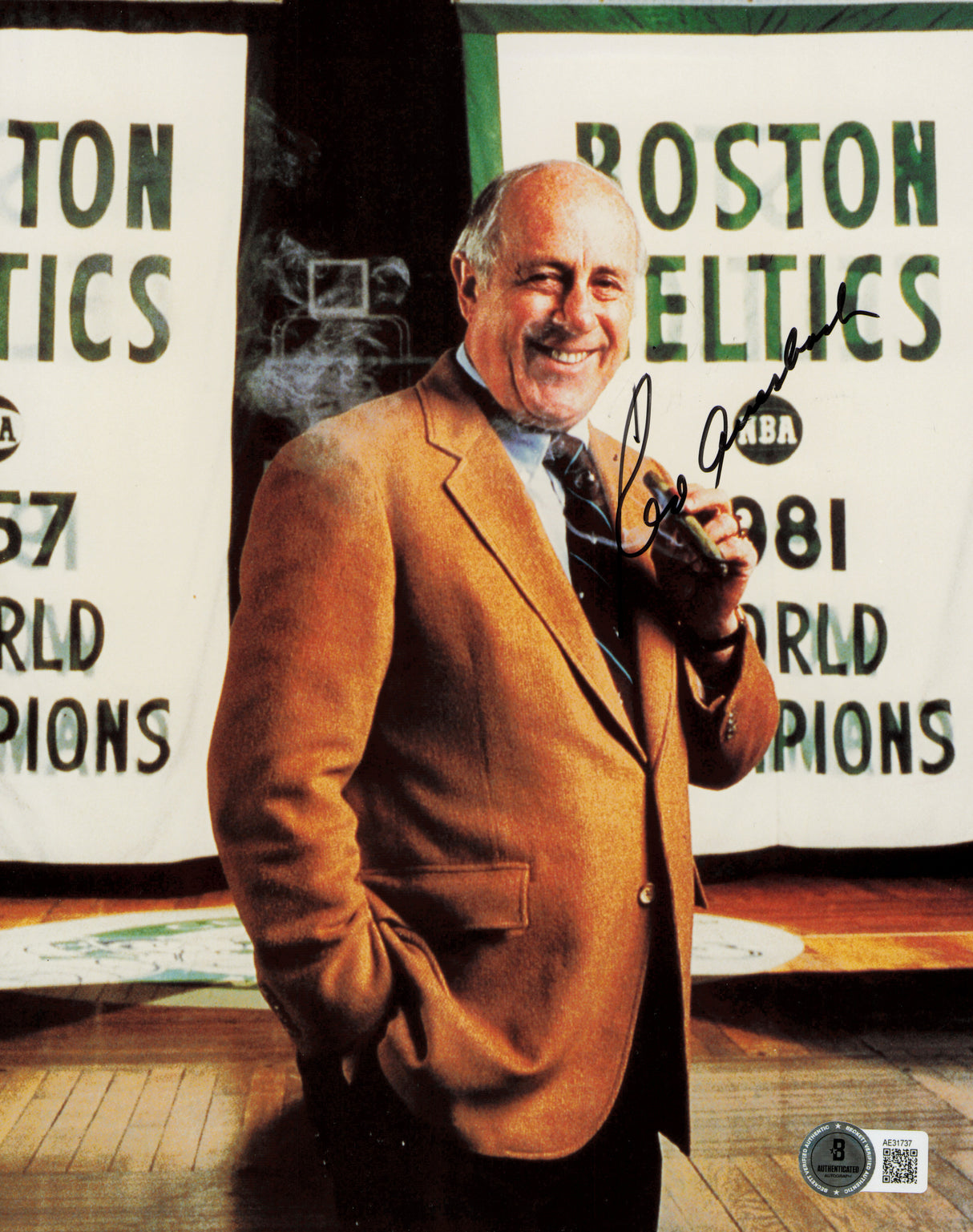 Red Auerbach Autographed 8x10 Photo Boston Celtics Beckett BAS QR #AE31737