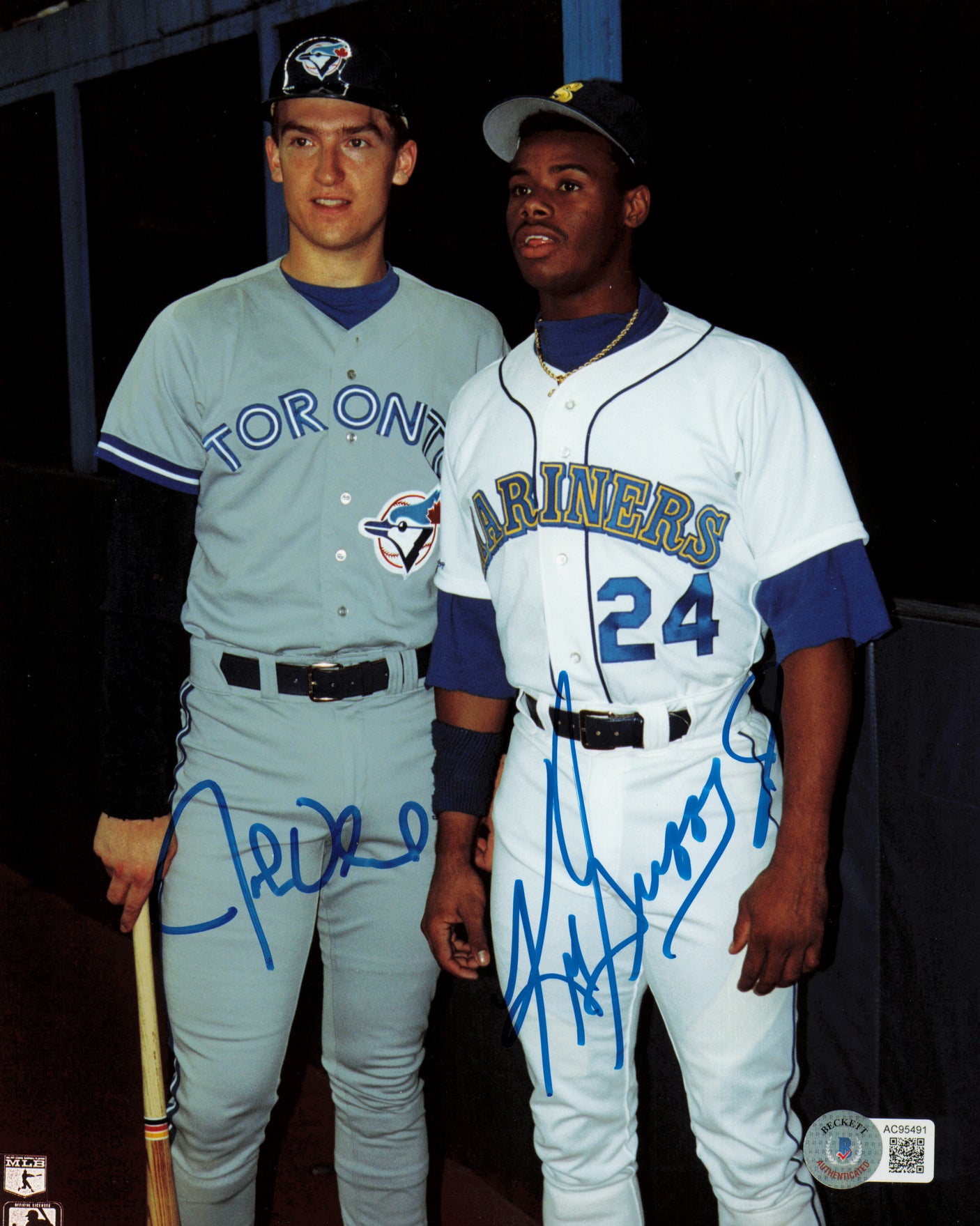 Ken Griffey Jr. & John Olerud Autographed 8x10 Photo Beckett BAS #AC95491