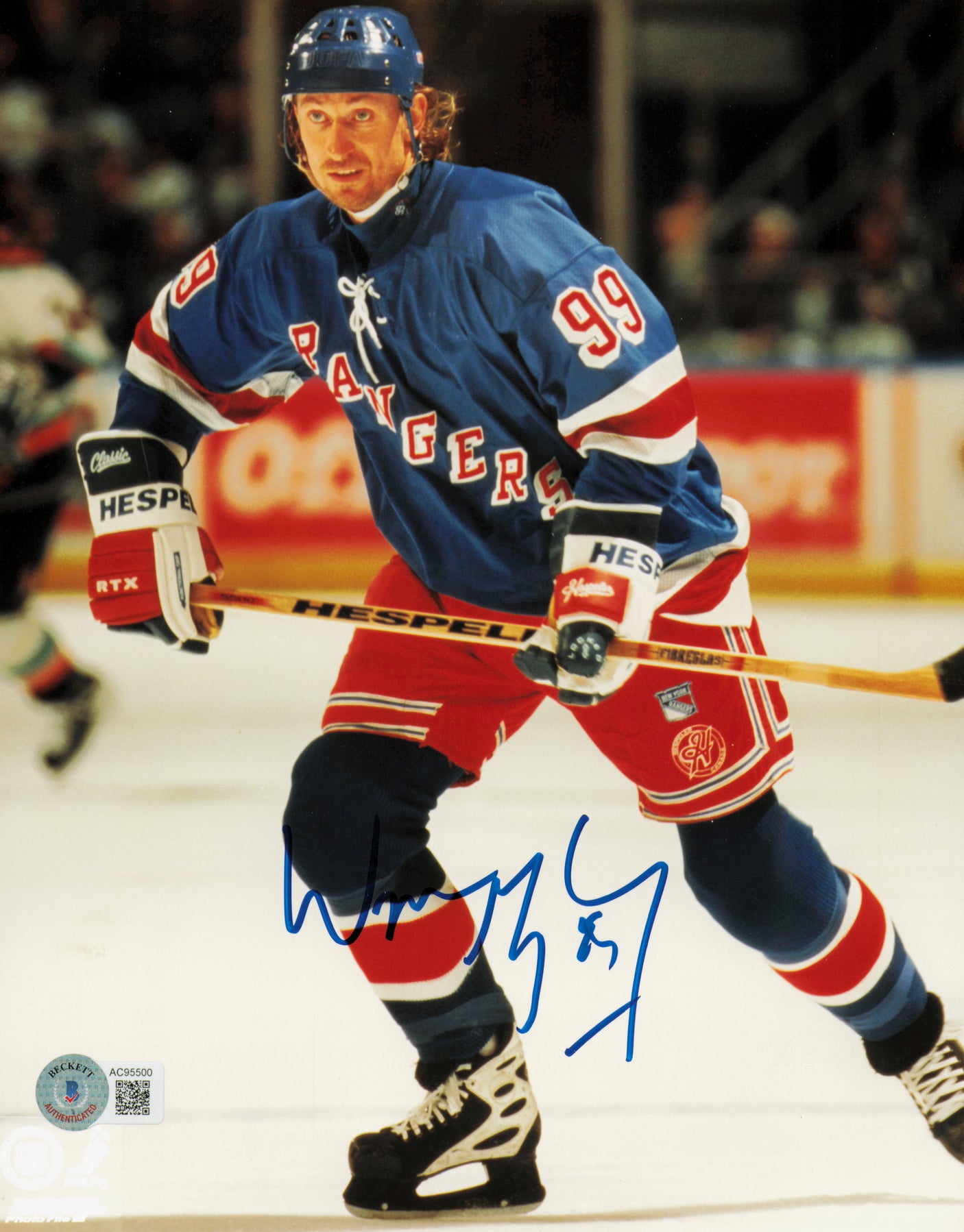 Wayne Gretzky Autographed 8x10 Photo New York Rangers Beckett BAS #AC95500