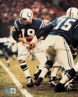 Johnny Unitas Autographed 8x10 Photo Baltimore Colts Beckett BAS #AC95529