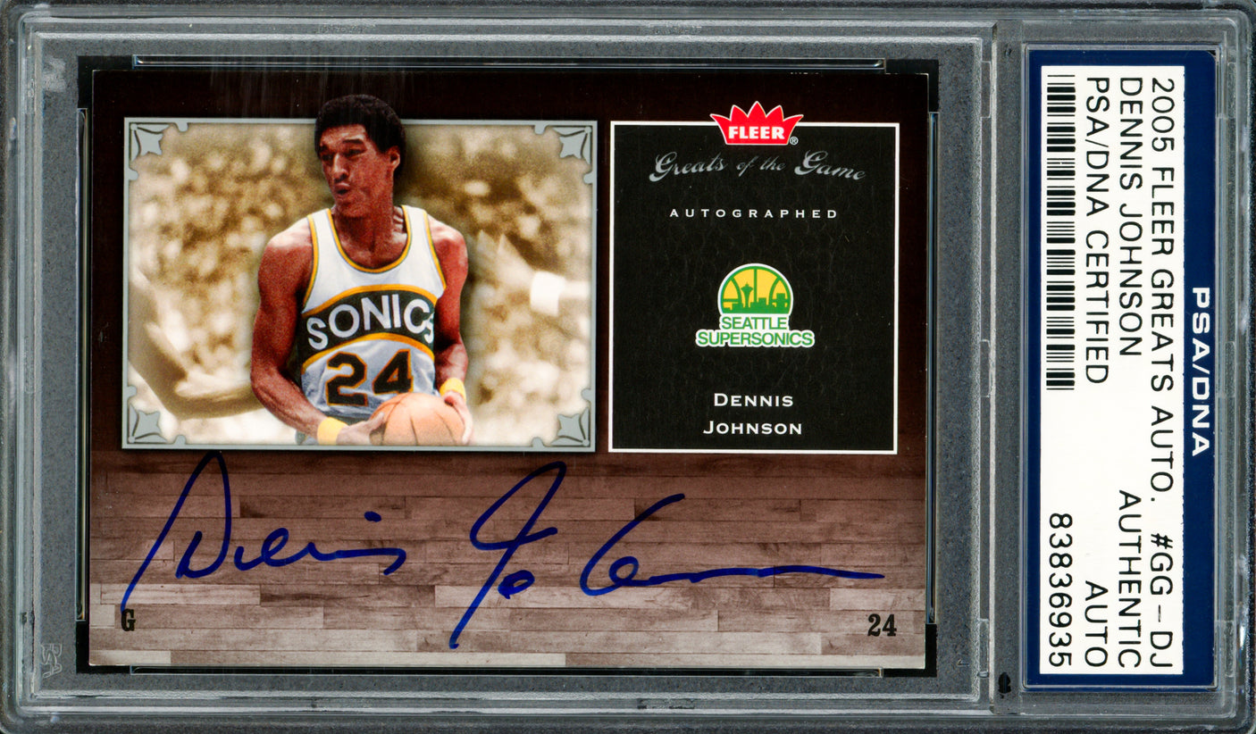 Dennis Johnson Autographed 2005 Fleer Greats of the Game Autograph Card #GG-DJ Seattle Supersonics PSA/DNA #83836935