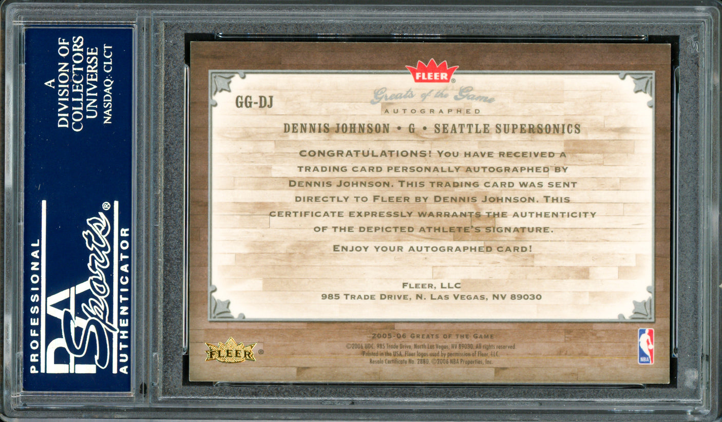 Dennis Johnson Autographed 2005 Fleer Greats of the Game Autograph Card #GG-DJ Seattle Supersonics PSA/DNA #83836935