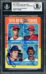 John Denny Autographed 1975 Topps Card #621 St. Louis Cardinals Signed By All Four Beckett BAS #17145462
