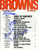 1989 Cleveland Browns Team Signed Autographed Yearbook With 32 Signatures Including Bernie Kosar SKU #242500