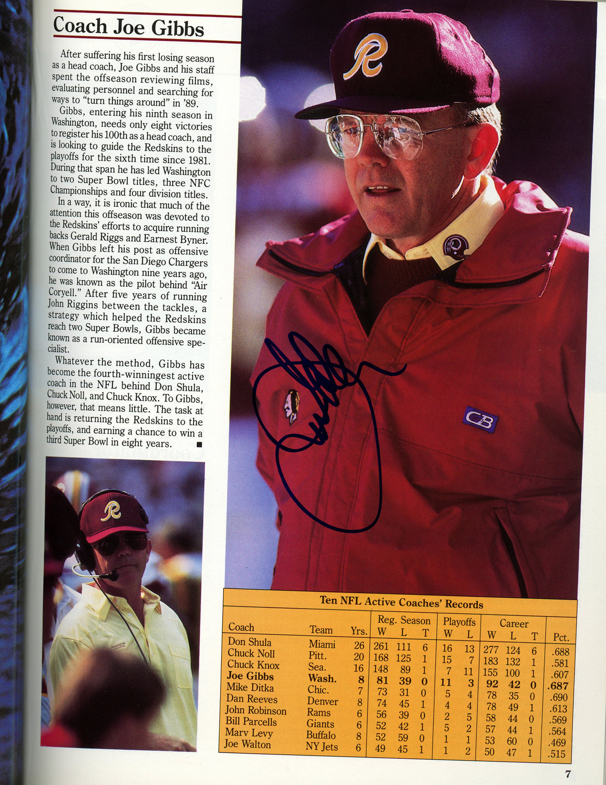 1989 Washington Redskins Team Signed Autographed Yearbook With 30 Signatures Including Art Monk SKU #242501