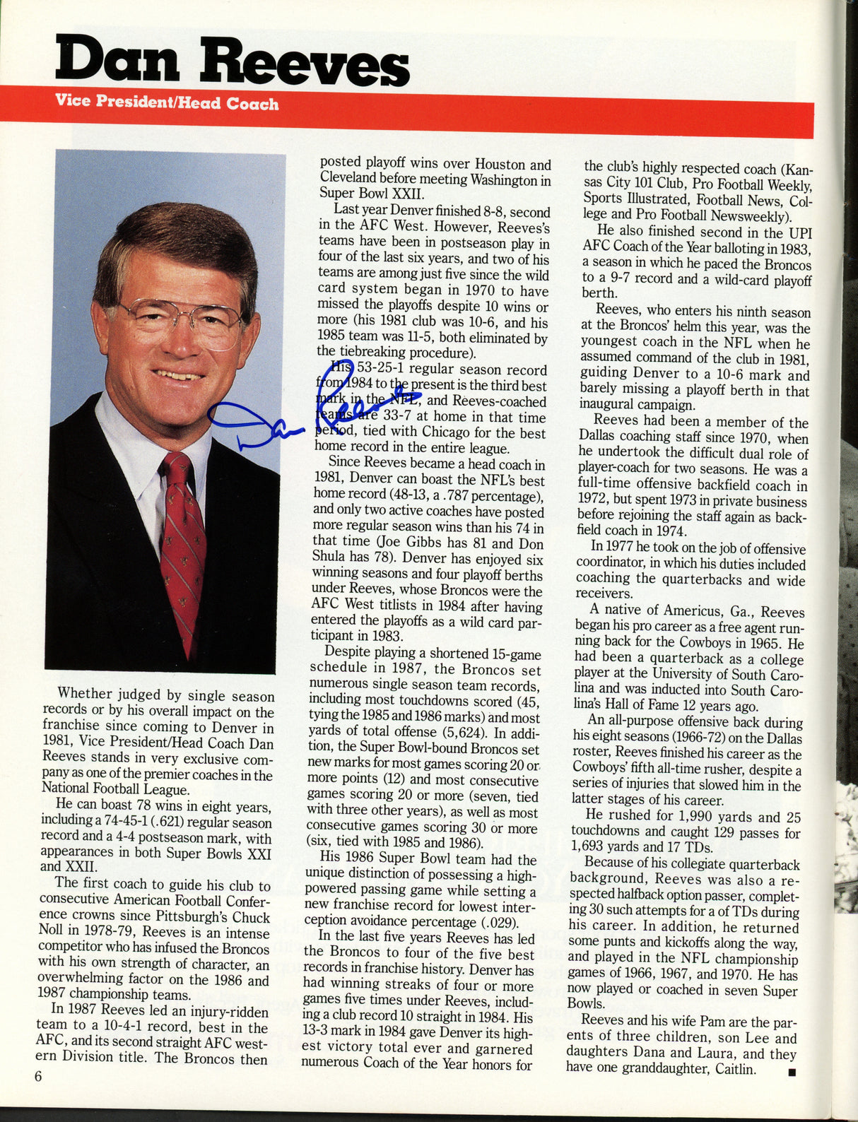 1989 Denver Broncos Team Signed Autographed Yearbook With 37 Signatures Including John Elway SKU #242502
