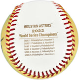Framber Valdez Autographed Official Gold 2022 World Series Logo Baseball Houston Astros Beckett BAS Witness #W539255