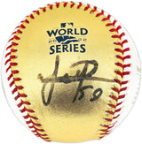 Framber Valdez Autographed Official Gold 2022 World Series Logo Baseball Houston Astros Beckett BAS Witness #W539261