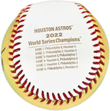 Framber Valdez Autographed Official Gold 2022 World Series Logo Baseball Houston Astros Beckett BAS Witness #W539262