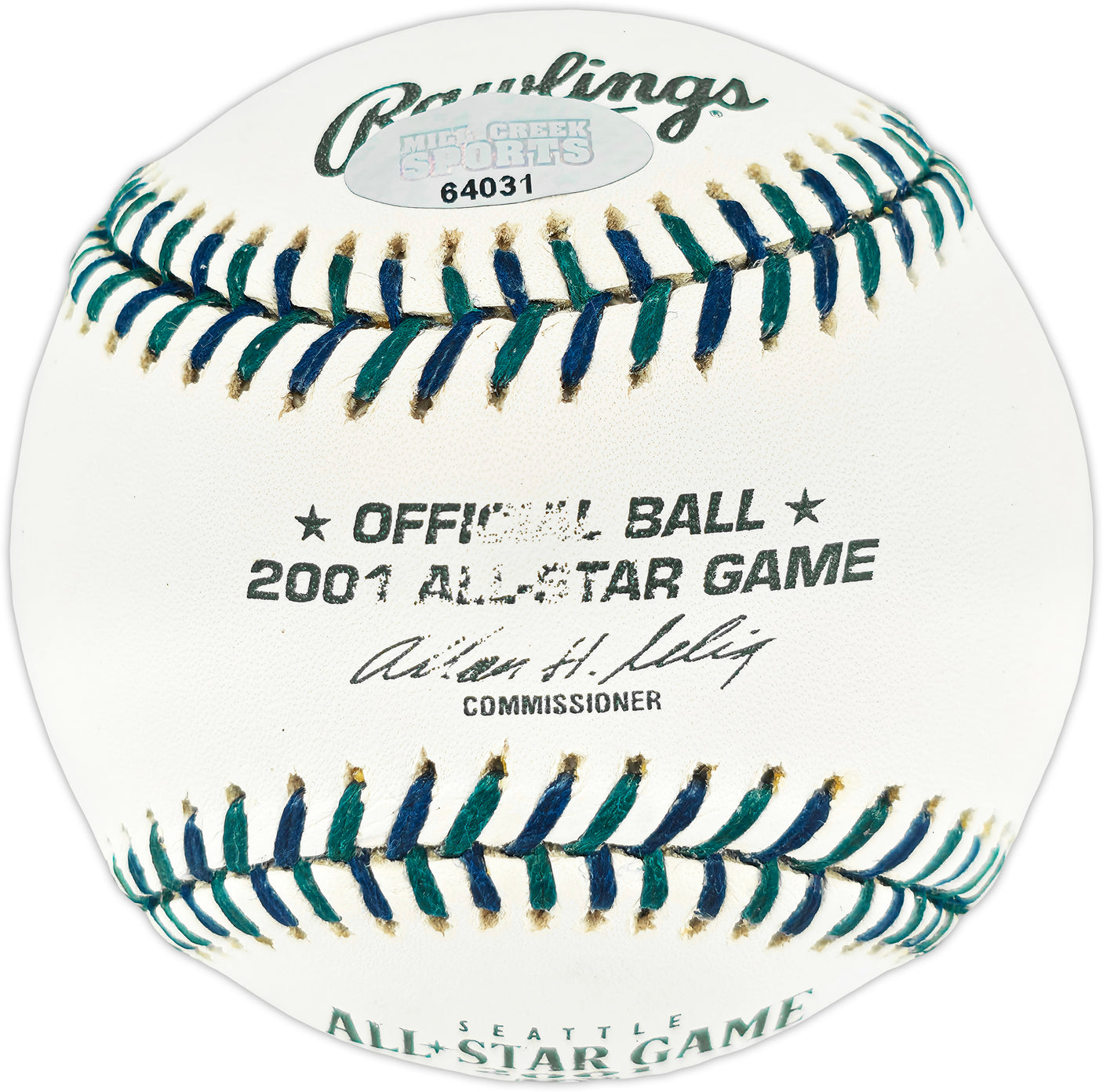 Edgar Martinez Autographed Official 2001 All Star Game Logo Baseball Seattle Mariners MCS Holo #64031