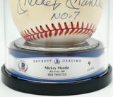 Mickey Mantle Autographed Official AL Baseball New York Yankees Auto Grade Mint 9 "No 7." Beckett BAS #17801733