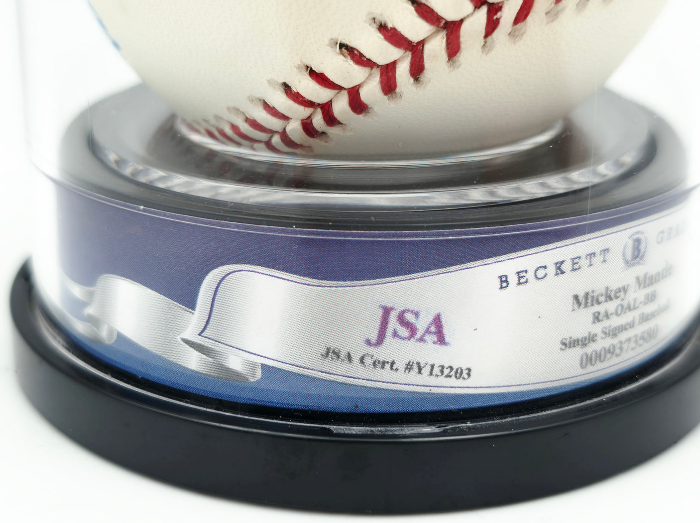 Mickey Mantle Autographed Official AL Baseball New York Yankees Auto Grade Gem Mint 10 Beckett BAS #9373580