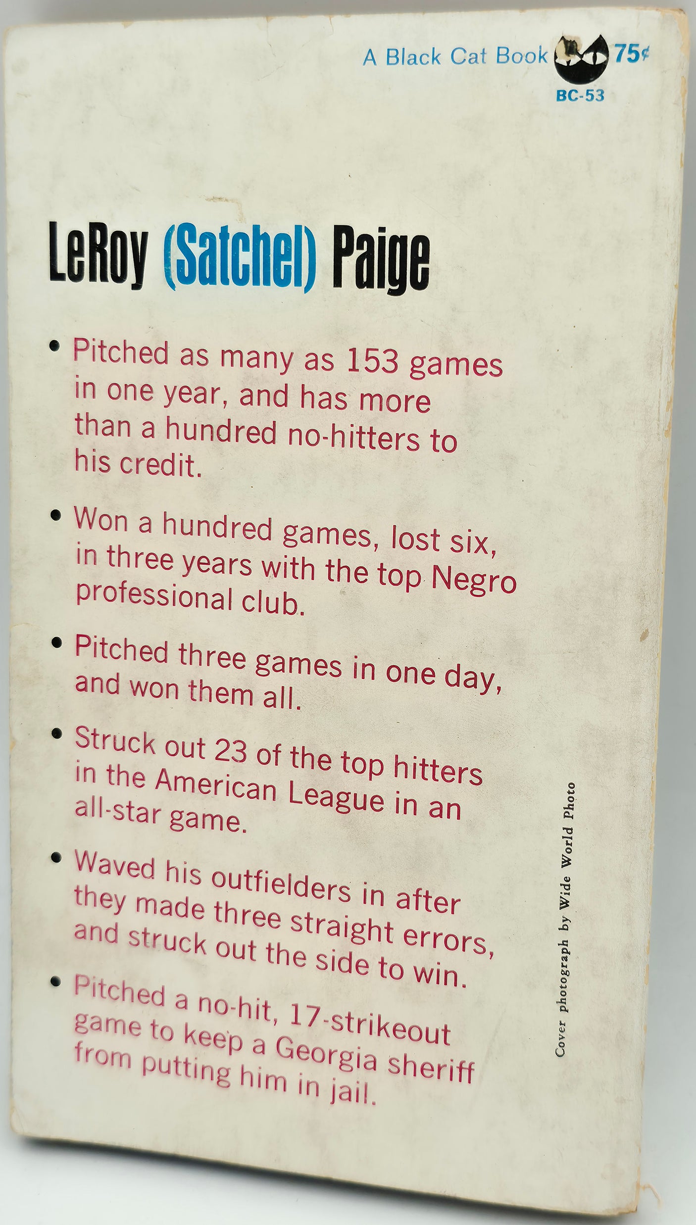 Satchel Paige Autographed Maybe I'll Pitch Forever' Book Negro Leagues "Best Wishes, From" Beckett BAS SKU #AE25470