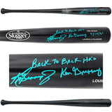 Ken Griffey Jr. & Ken Griffey Sr. Autographed Black Louisville Slugger Pro Stock Baseball Bat Seattle Mariners "Back To Back HR 9/14/90" Beckett BAS Witness Stock #230131