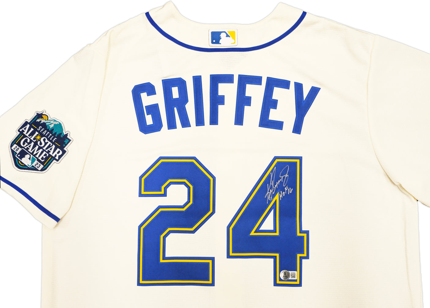 Seattle Mariners Ken Griffey Jr. Autographed Cream Nike 2023 All Star Game Patch Jersey Size L "HOF 16" Beckett BAS Witness Stock #230146